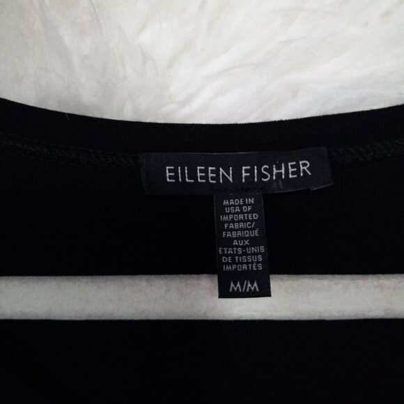 Eileen Fisher Black Lagenlook Jersey Flowy Artsey Long Sleeve Tunic Women's M - Picture 7 of 10